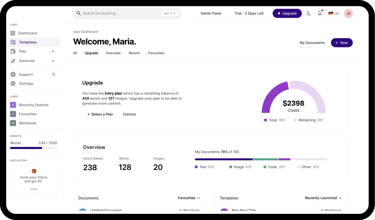 AI Content Engine UI