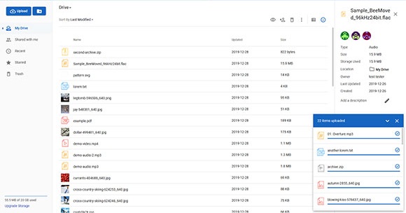 Cloud Storage Dashboard