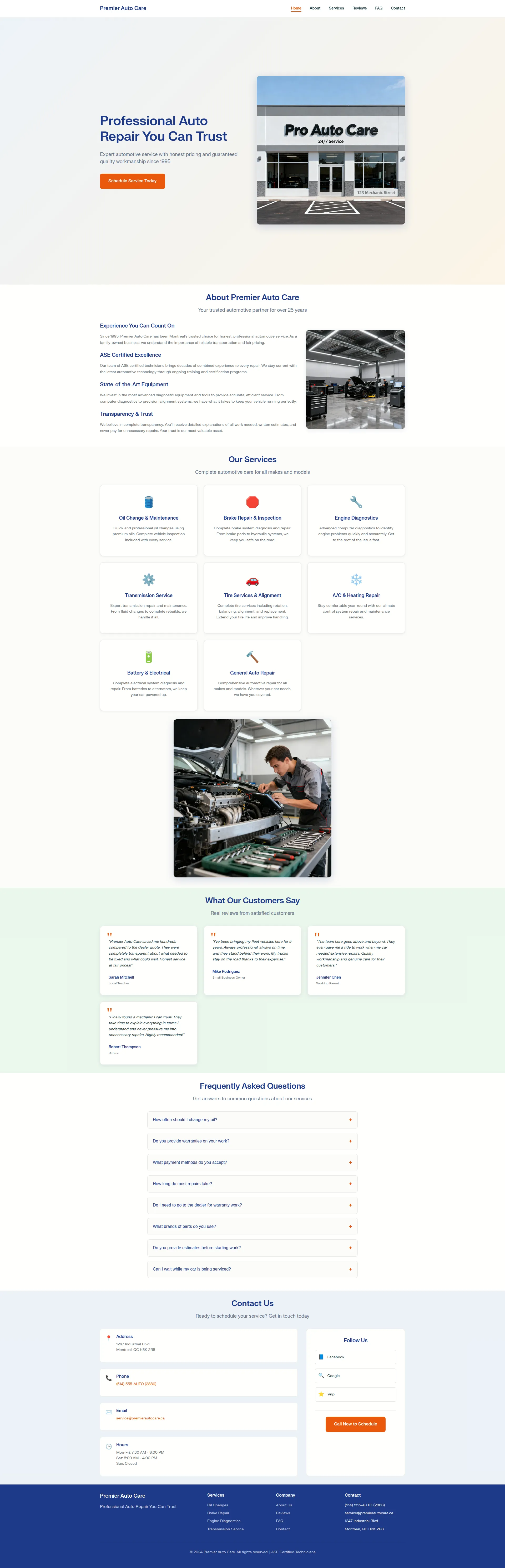 Auto Repair & Mechanic Shop Preview