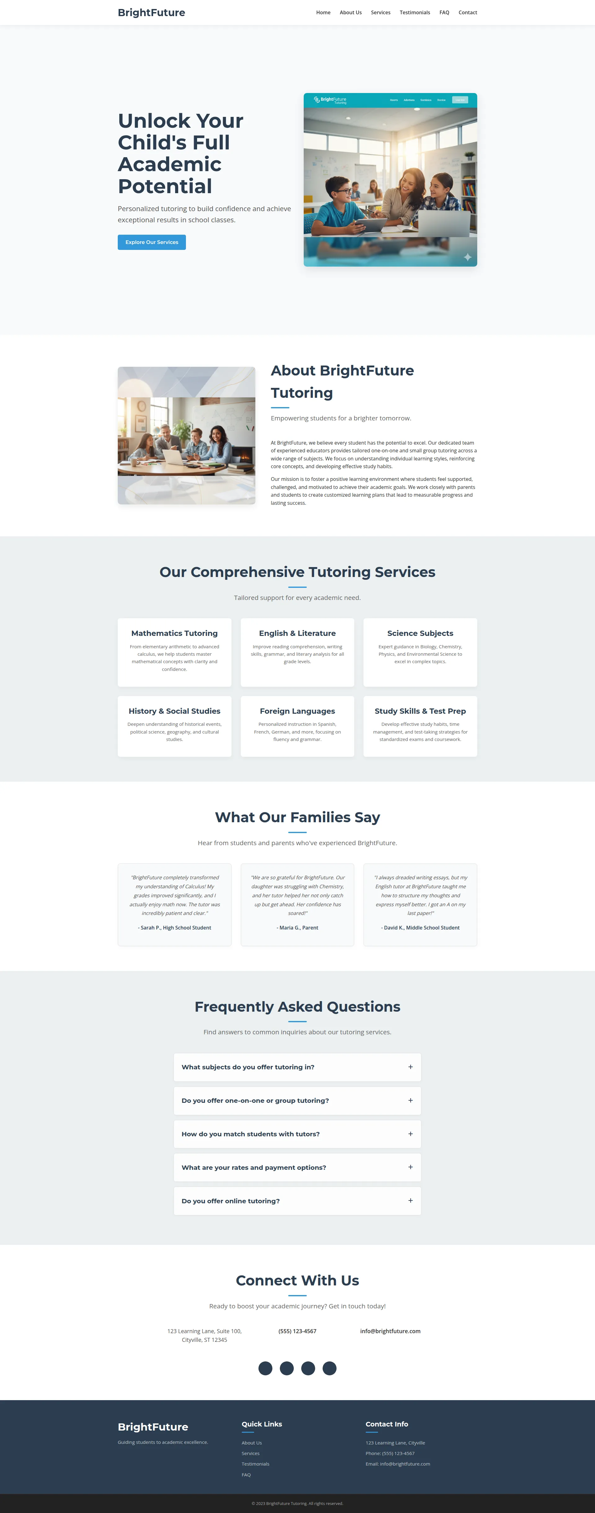 Bright Minds Tutoring Preview