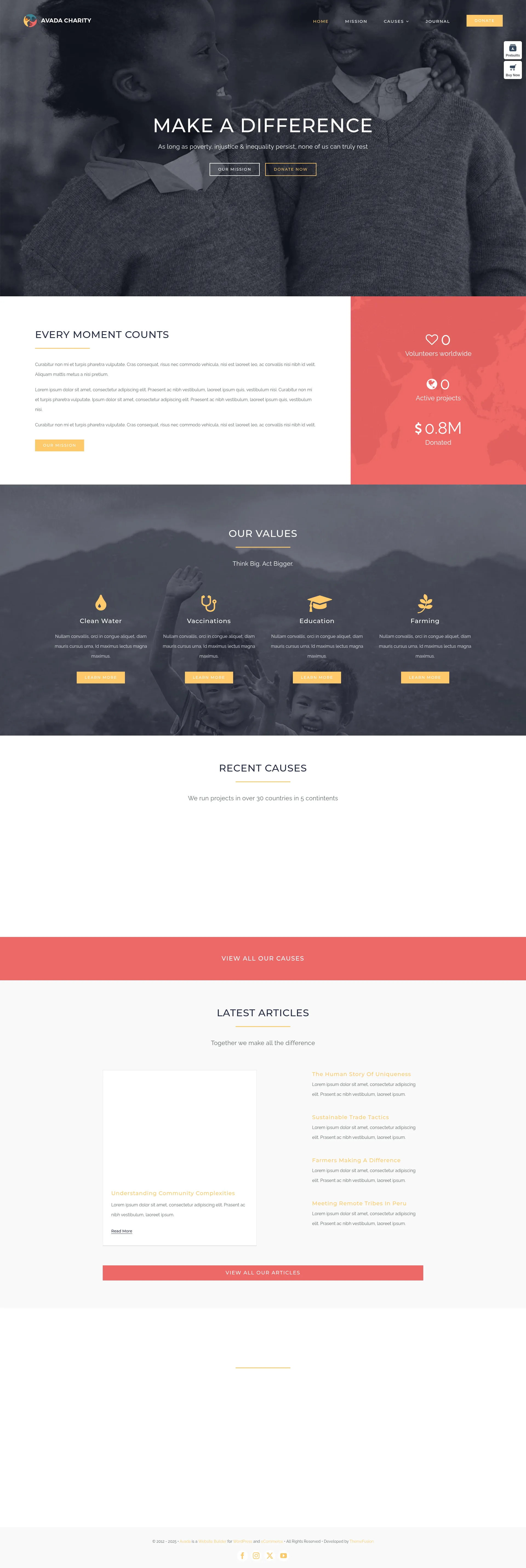 Avada Charity Preview