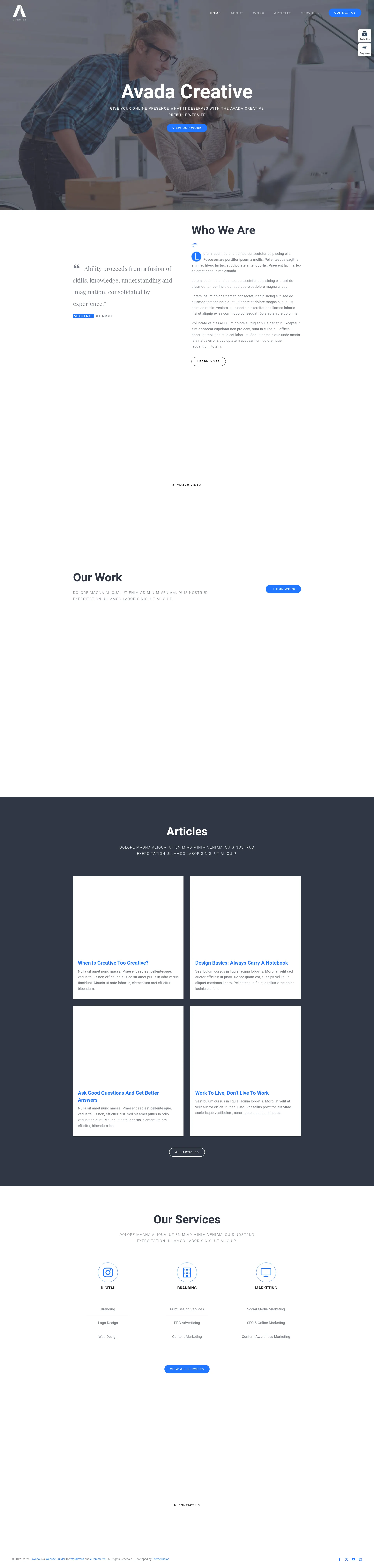 Avada Creative Preview