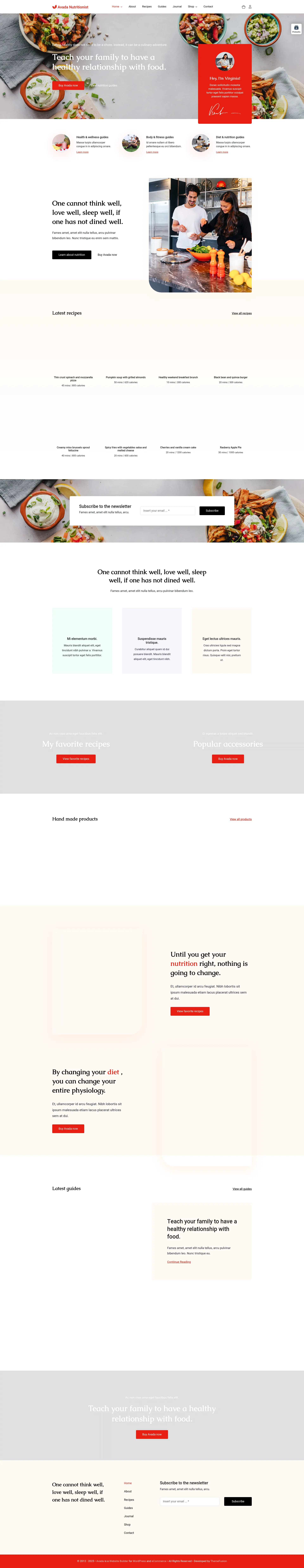Avada Nutritionist Preview