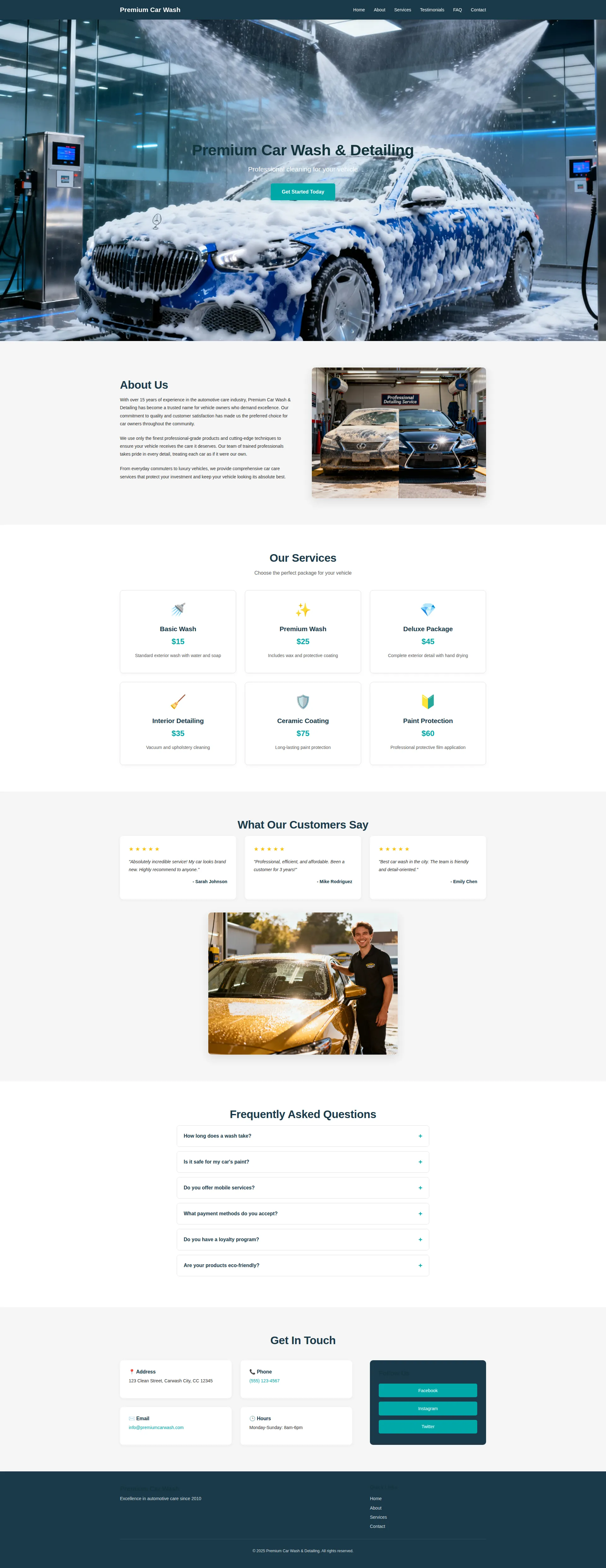 Professional Car Wash & Detailing Preview